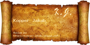 Kopper Jakab névjegykártya